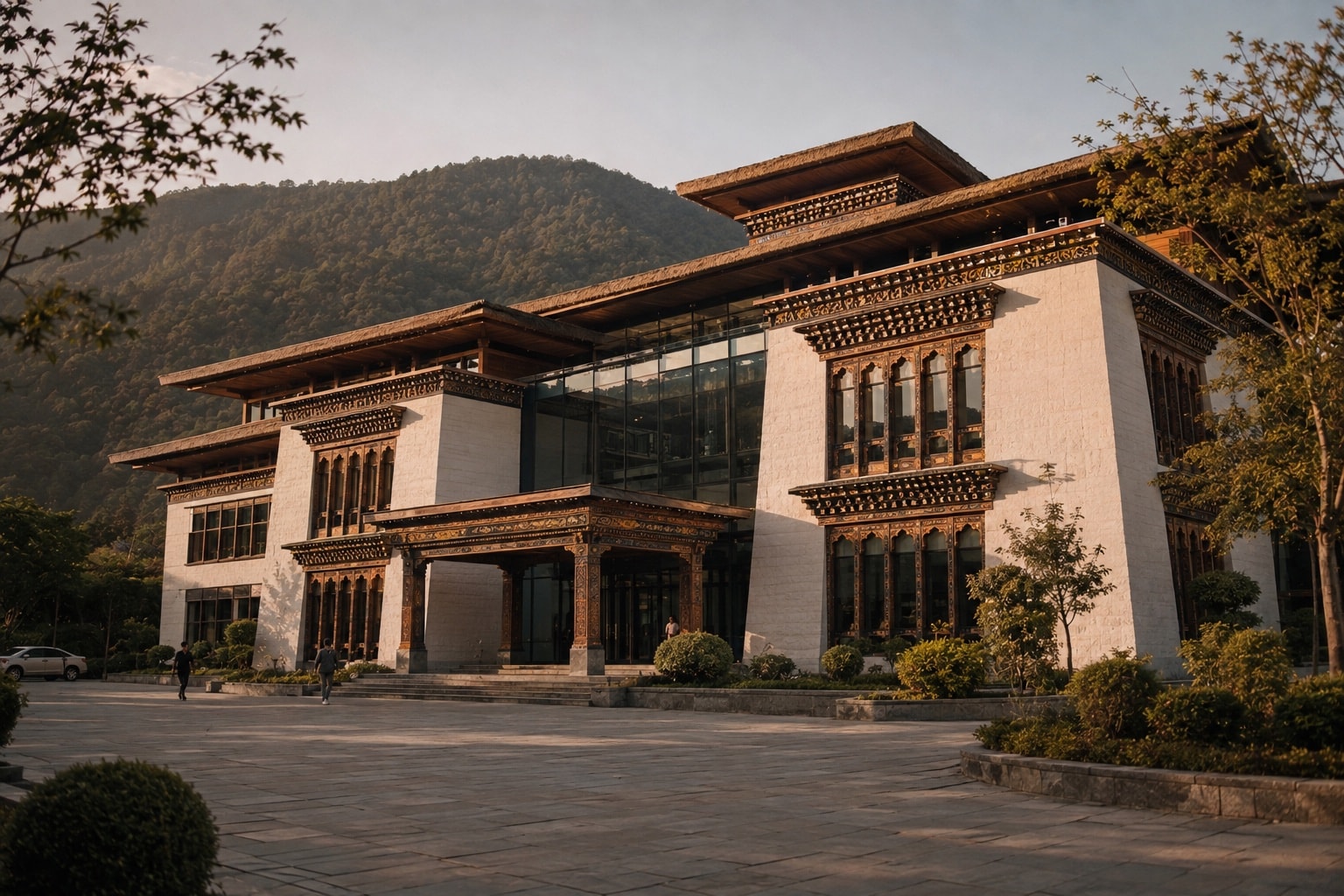 A financial services building in Gelephu Mindfulness City