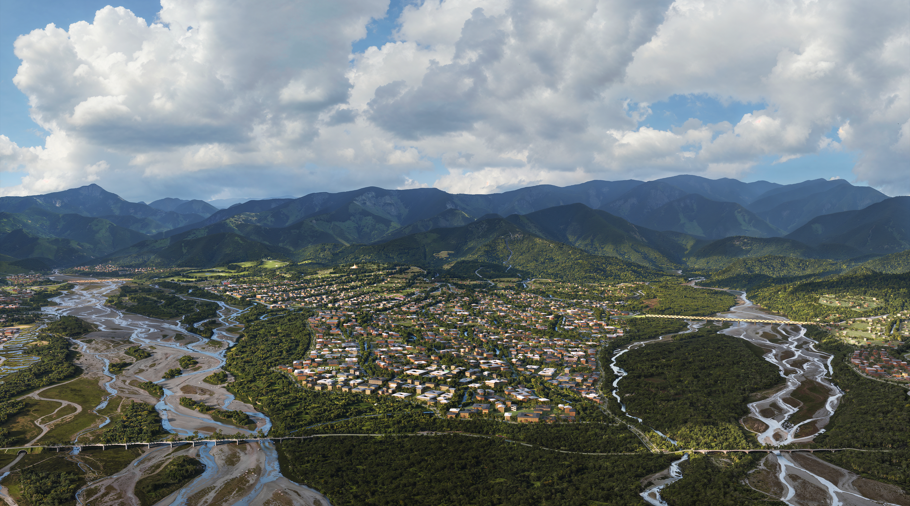 Aerial view of Gelephu Mindfulness City